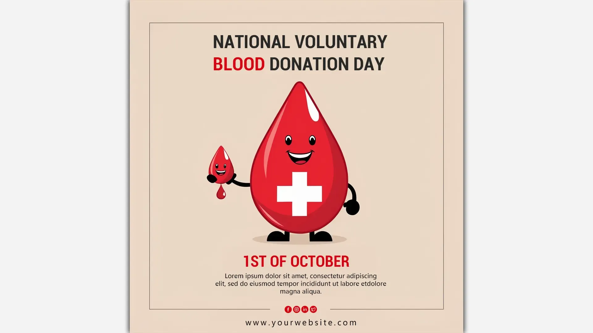 Fun and Playful Instagram Post Design for National Blood Donation Day image